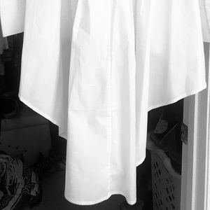 White button front Blouse Extreme Peplum Tunic